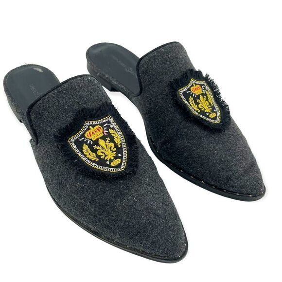 Treasure & Bond Shoes - Treasure & Bond Laine Womens Gray Embellished Wool Blend Slip On Mules Size 7.5M